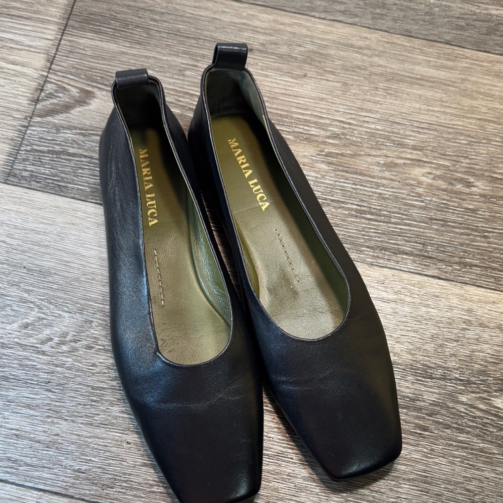 Maria luca Black Square Toe Flats woman’s size 40 (j64) - Picture 7 of 7